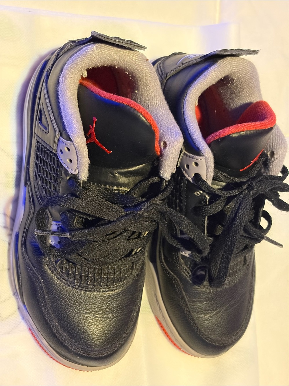 Jordan Kids Black and Red High-Top Sneakers